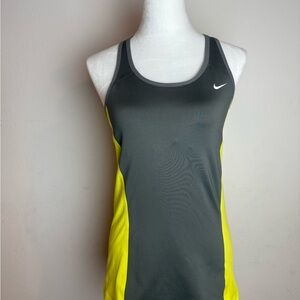 Nike Dri-FIT Women’s Gray Yellow Sleeveless Athletic Tank Top Size‎ L